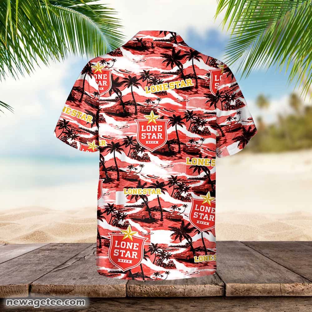 Lone Star Hawaiian Sea Island Pattern Shirt Hawaii Beer Loves