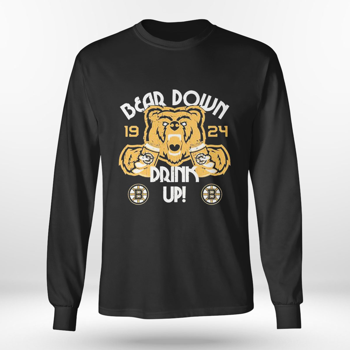 Boston Bruin Bear Down 19 24 Drink Up T-shirt