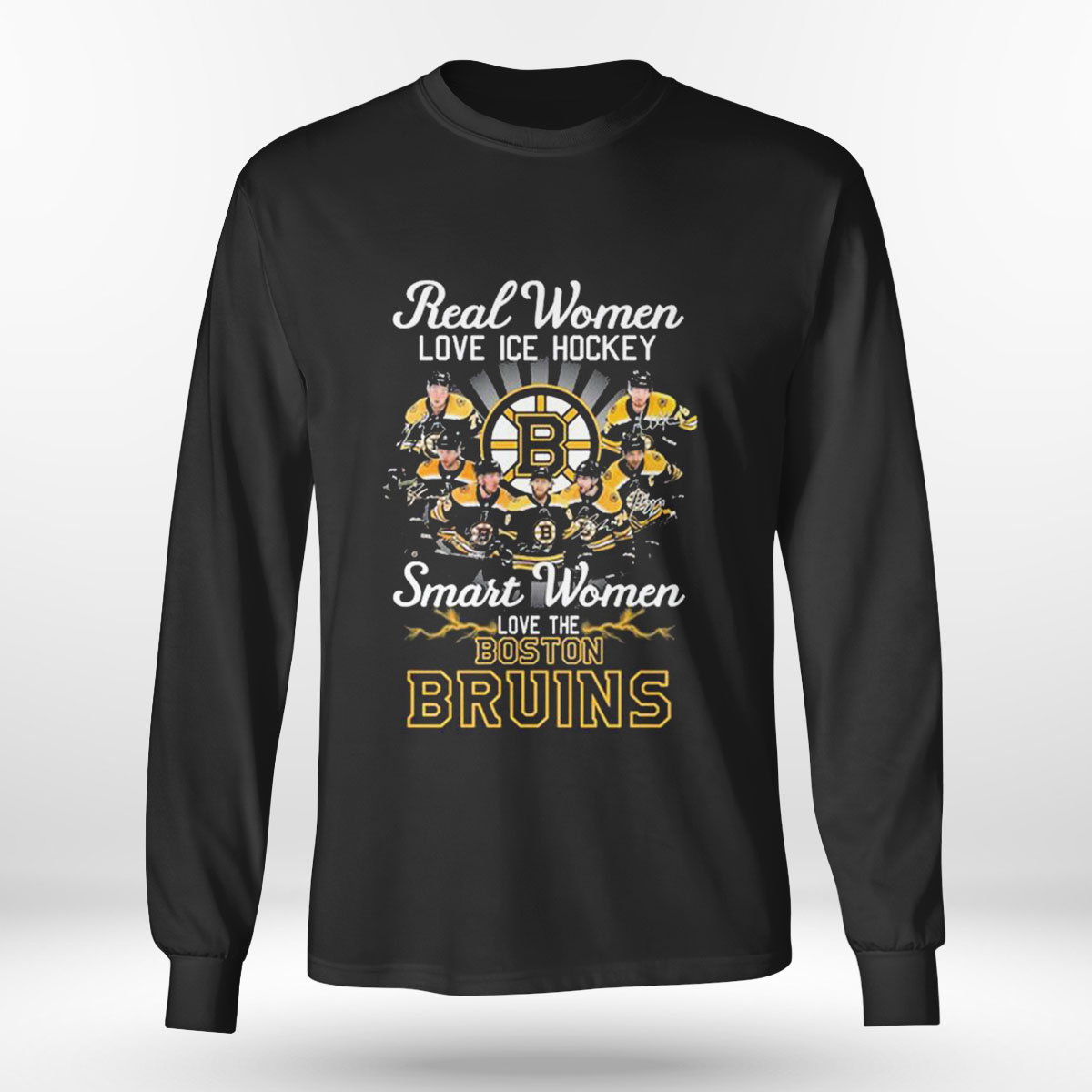 Real Women Love Ice Hockey Team Sport Smart Women Love The Boston Bruins T-shirt