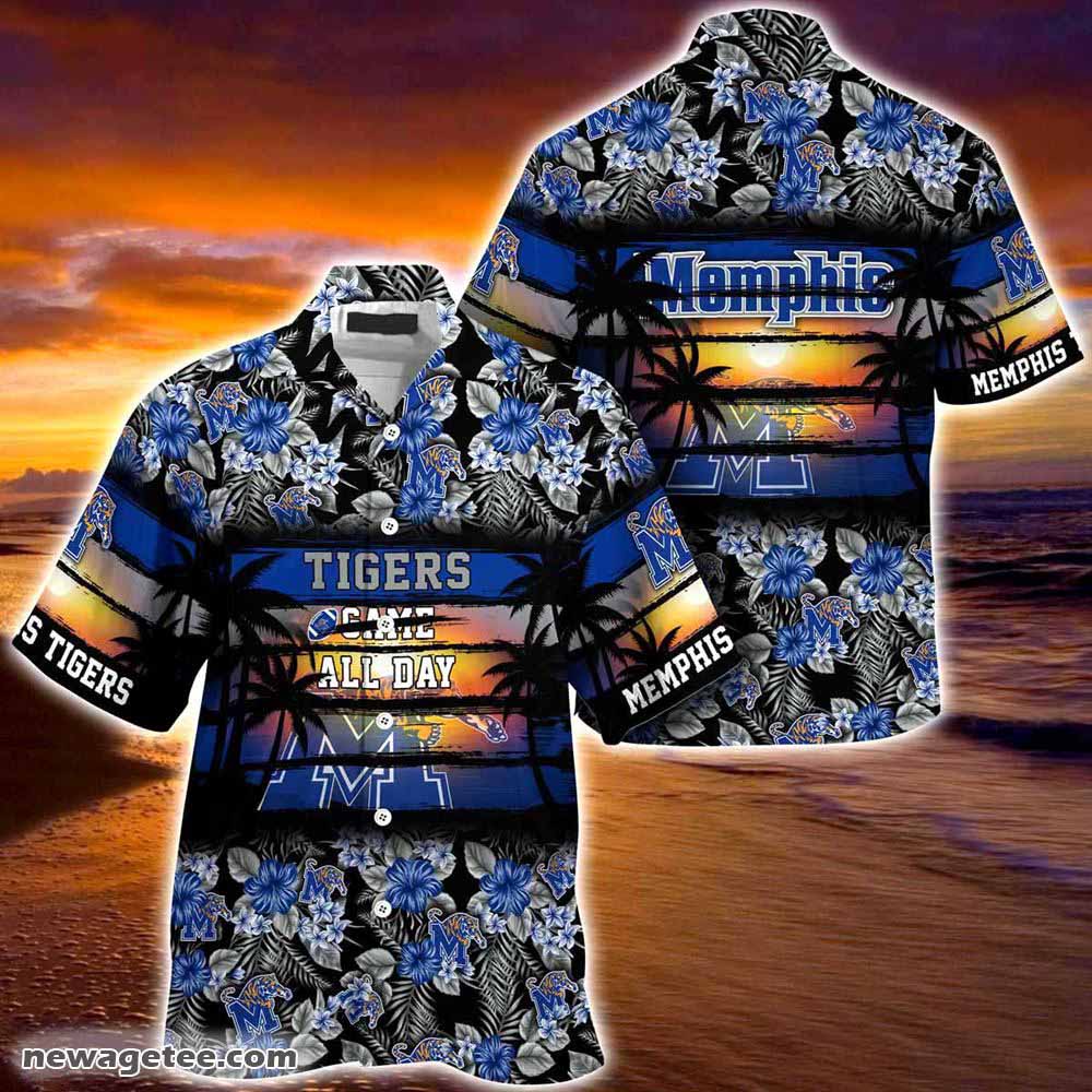 Memphis Tigers Summer Beach Hawaiian Shirt Hibiscus Pattern For Sports Fan