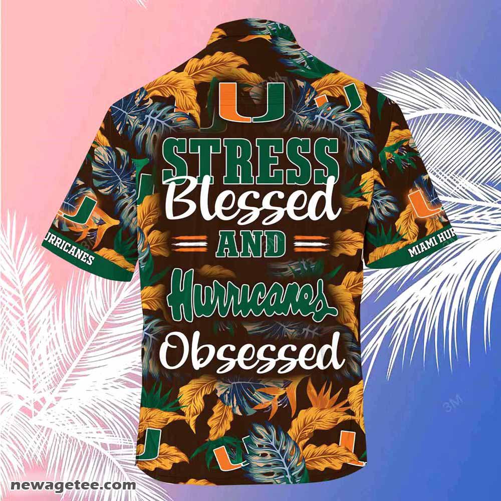 Miami Hurricanes Logo Flag Pattern Hawaiian Shirt And Beach Shorts