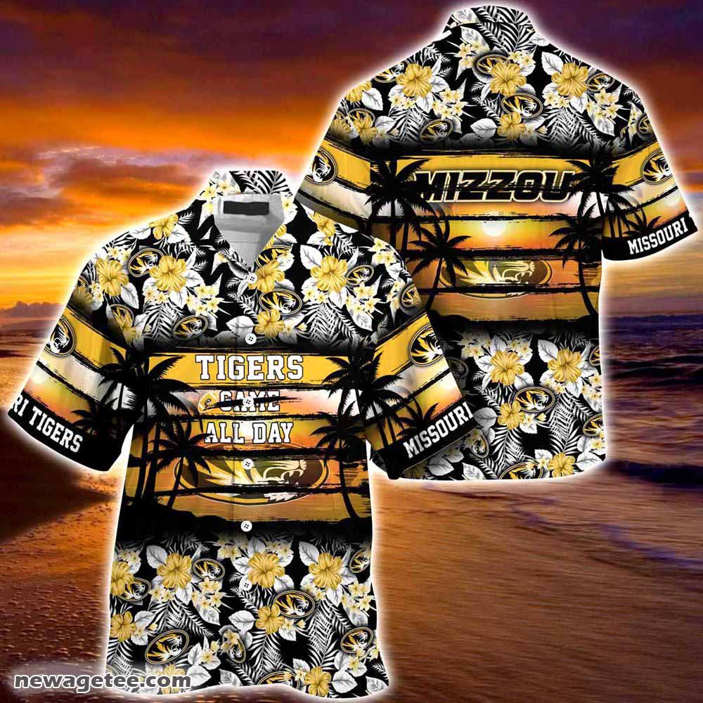 Missouri Tigers Summer Beach Hawaiian Shirt Hibiscus Pattern For Sports Fan