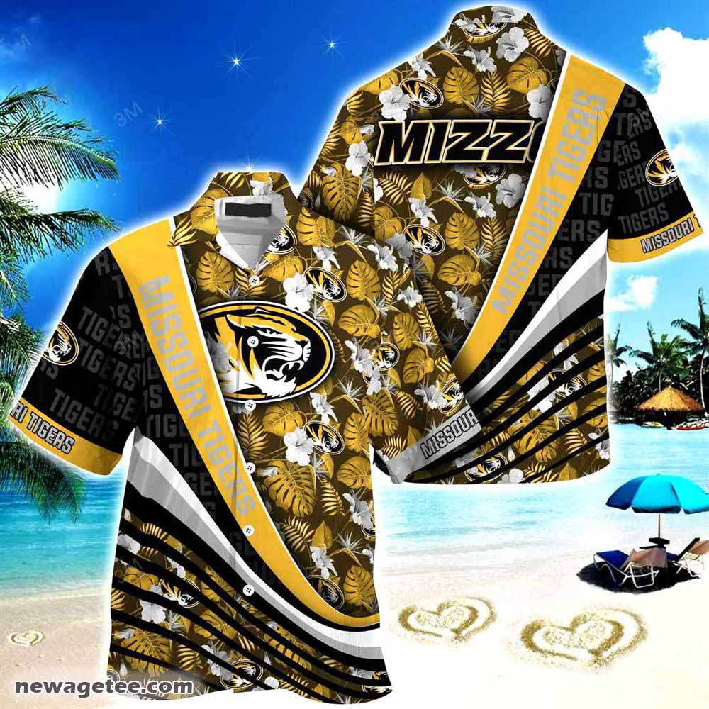 Missouri Tigers Summer Beach Hawaiian Shirt With Tropical Flower Pattern