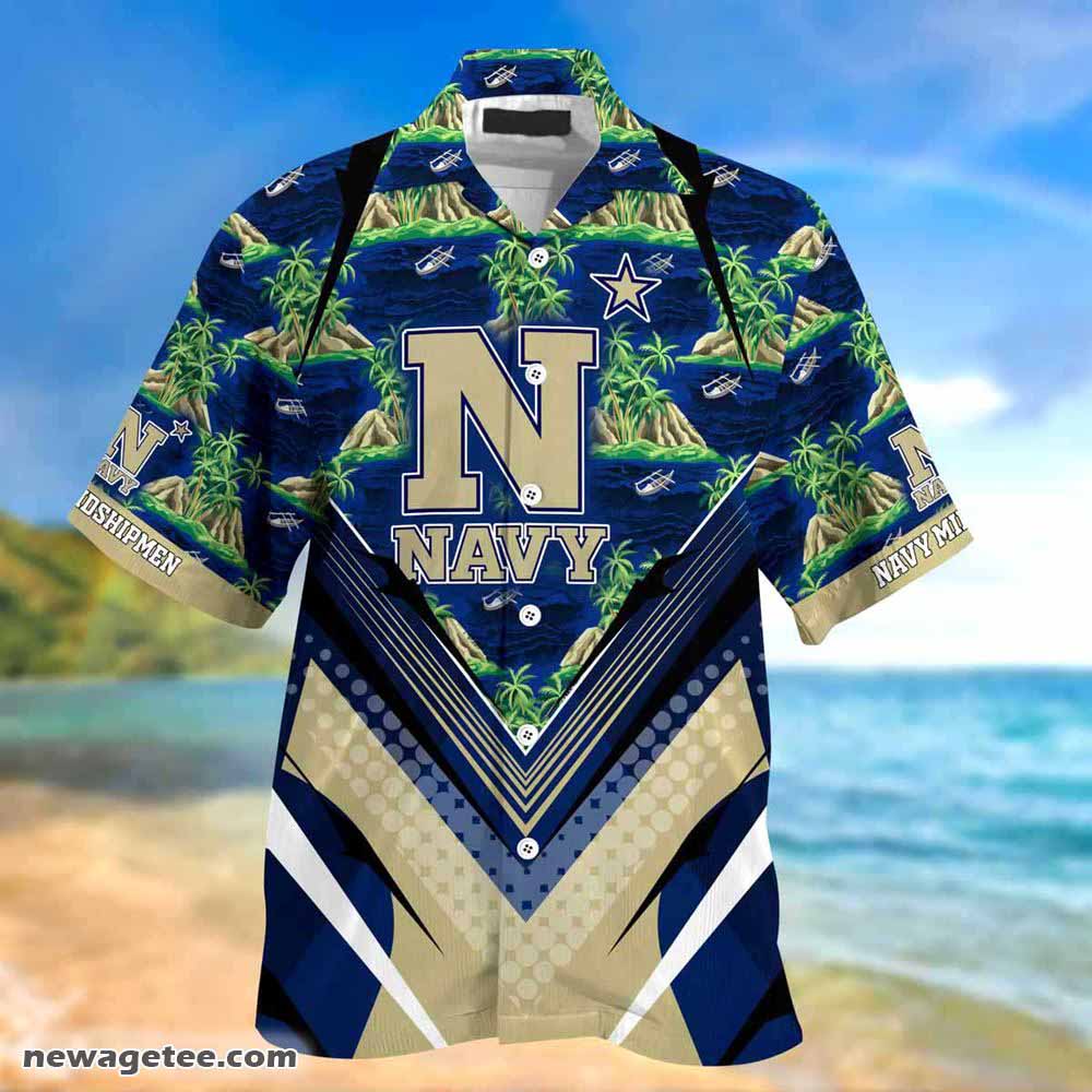 Navy Midshipmen Summer Beach Hawaiian Shirt For Sports Fans This Season