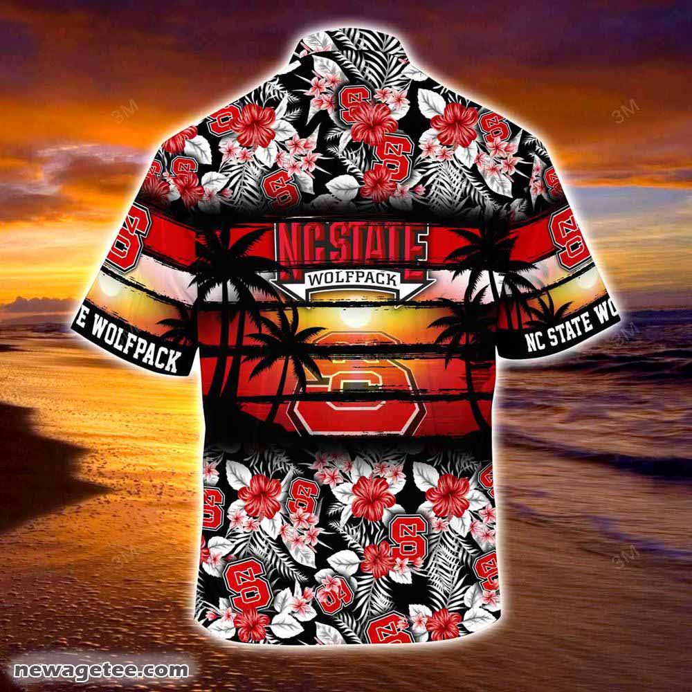 Nc State Wolfpack Summer Beach Hawaiian Shirt Hibiscus Pattern For Sports Fan