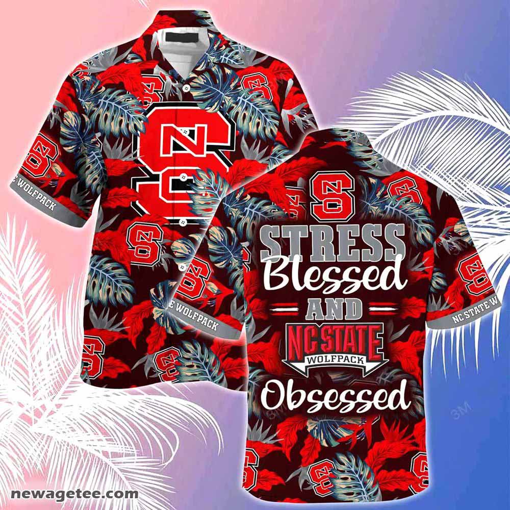 Nc State Wolfpack Summer Beach Hawaiian Shirt Hibiscus Pattern For Sports Fan