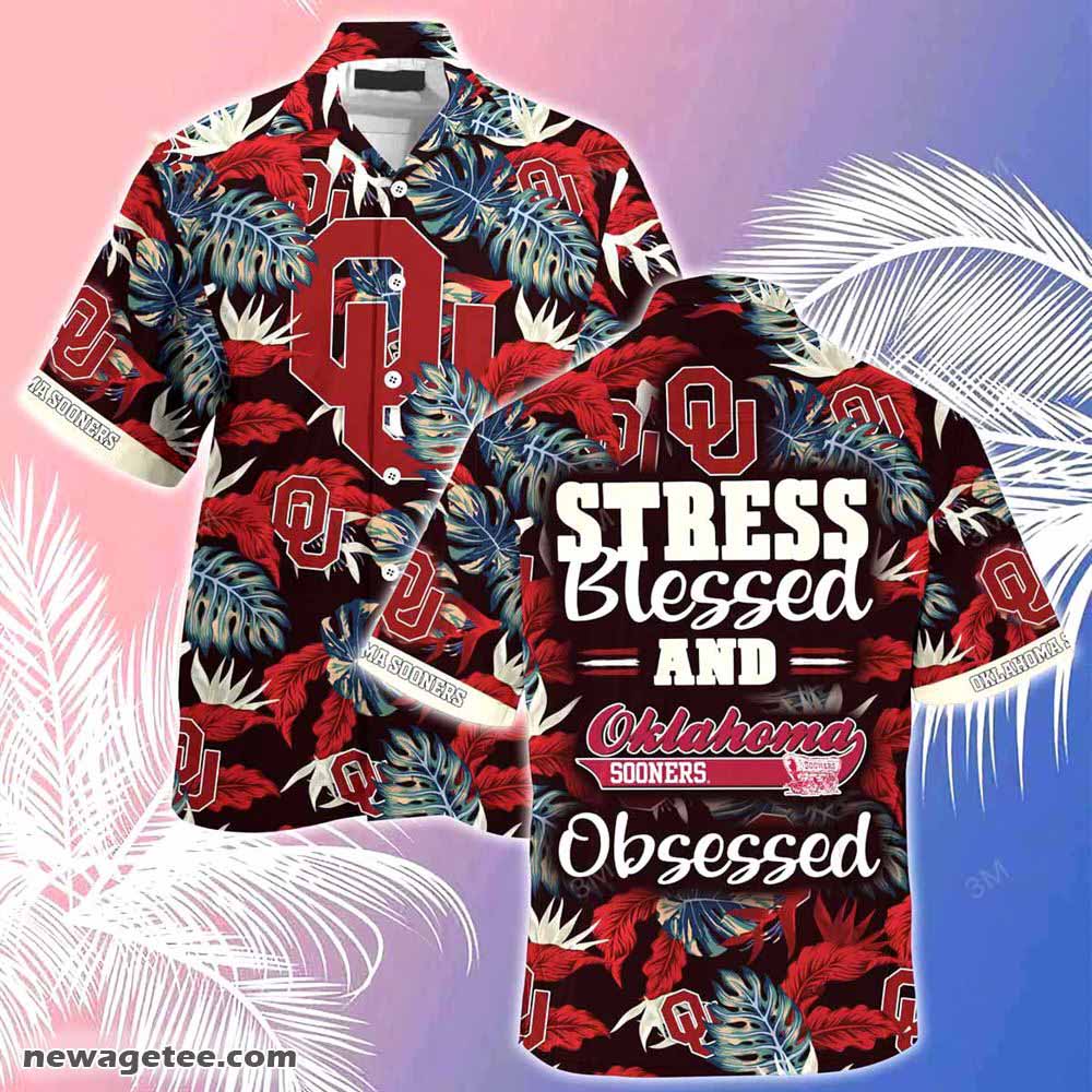 Oklahoma Sooners Summer Beach Hawaiian Shirt Hibiscus Pattern For Sports Fan