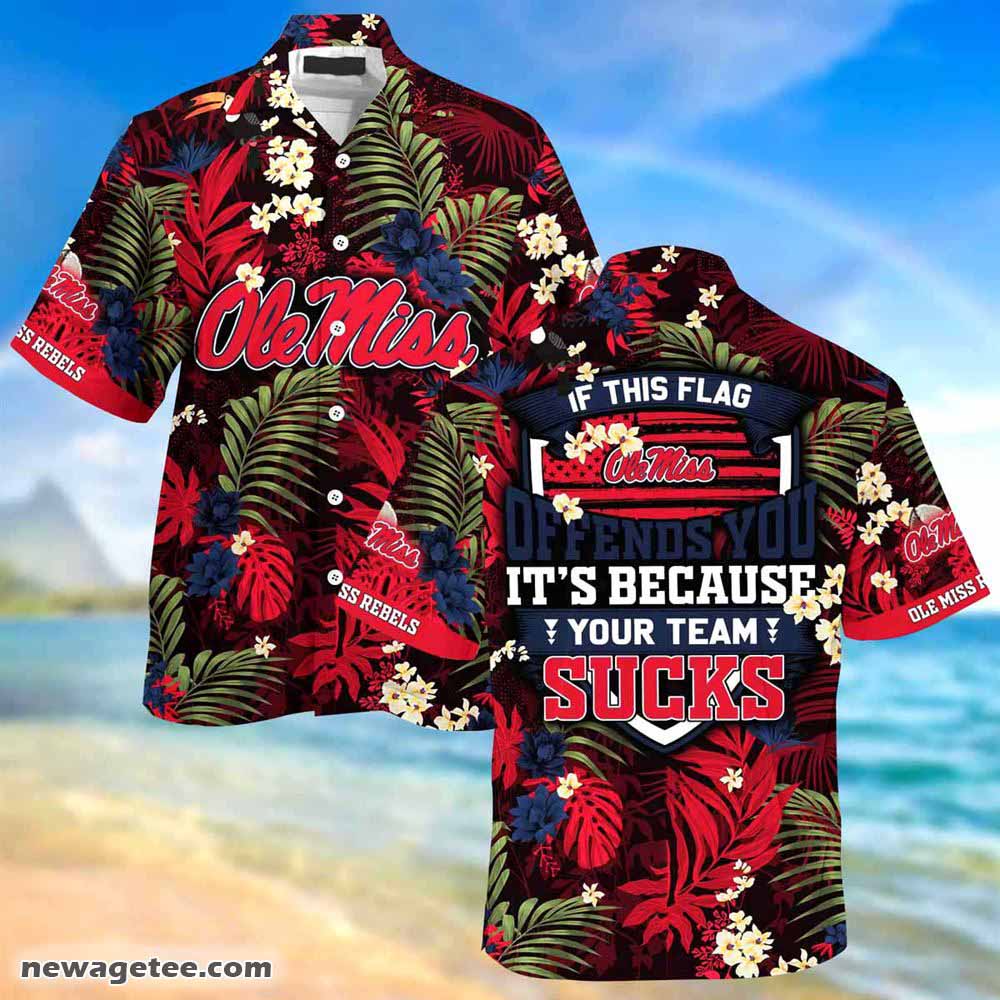 Ole Miss Rebels Summer Beach Hawaiian Shirt This Flag Offends You