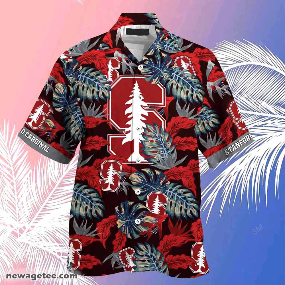 Stanford Cardinal Summer Beach Hawaiian Shirt Stress Blessed Obsessed