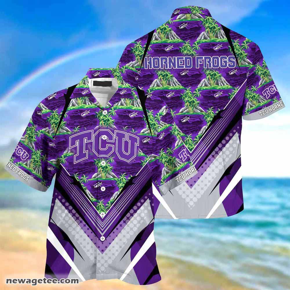 Tcu Horned Frogs Summer Beach Hawaiian Shirt Hibiscus Pattern For Sports Fan