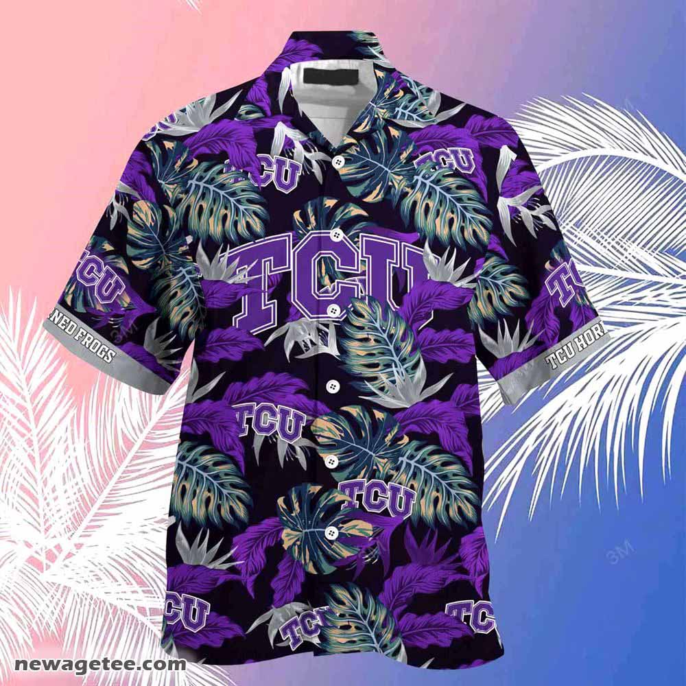 Tcu Horned Frogs Summer Beach Hawaiian Shirt Stress Blessed Obsessed