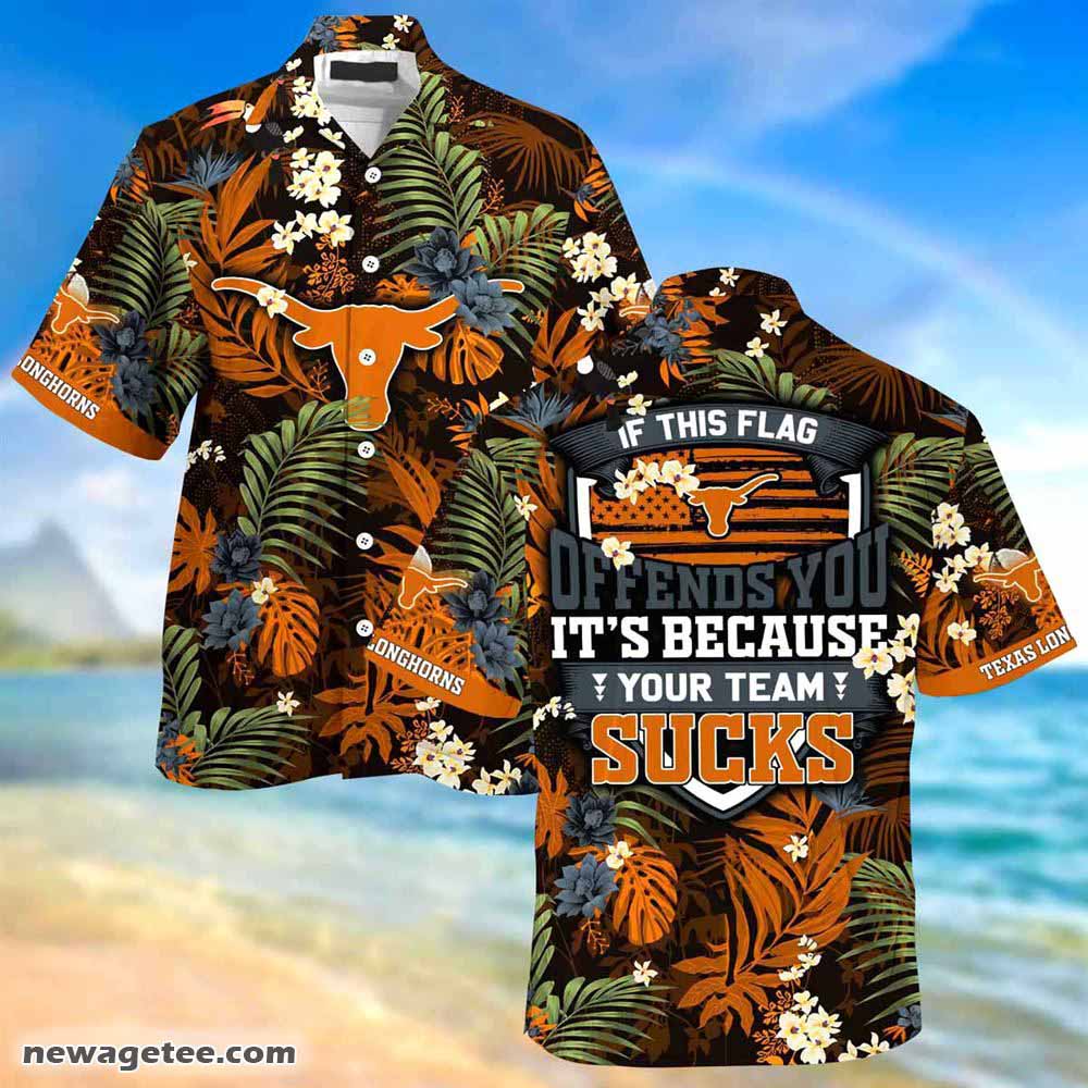 Texas Longhorns Summer Beach Hawaiian Shirt Stress Blessed Obsessed