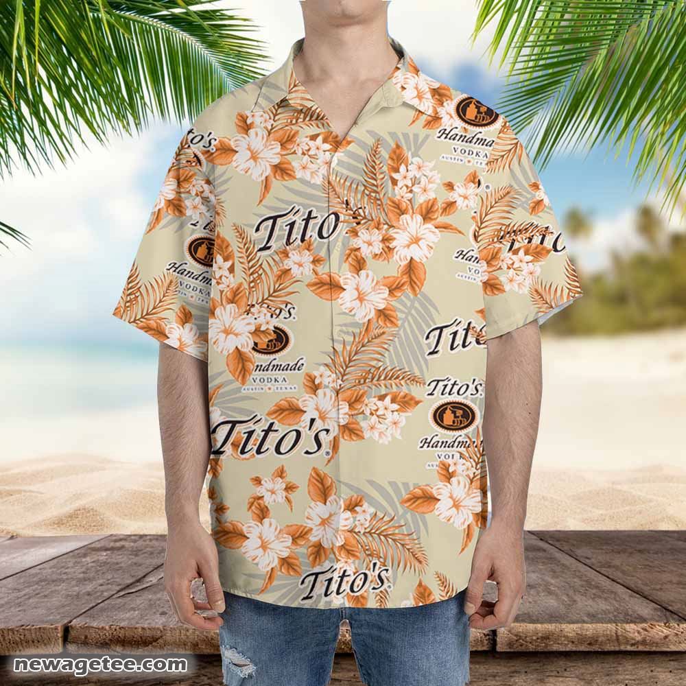 Tito's Handmade Vodka Hawaiian Shirt Palm Tree Best Beach Gift