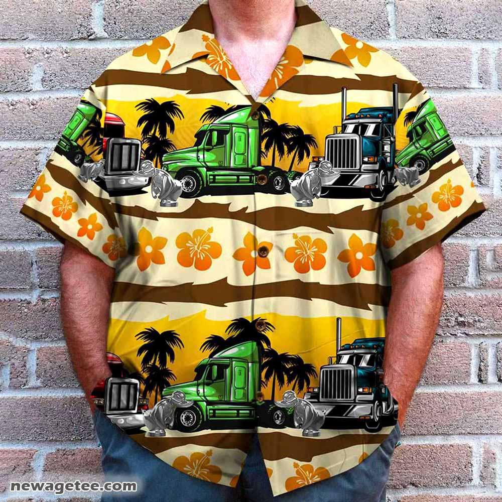 Trucker Summer Beach Hawaiian Shirt Aloha Shirt