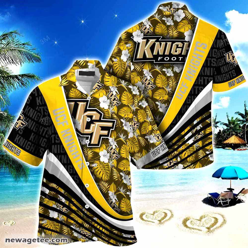 Ucf Knights Summer Beach Hawaiian Shirt With Tropical Flower Pattern