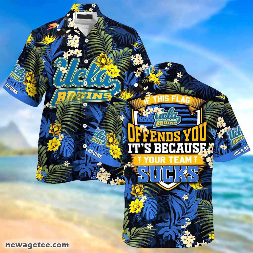 Ucla Bruins Summer Beach Hawaiian Shirt With Tropical Flower Pattern