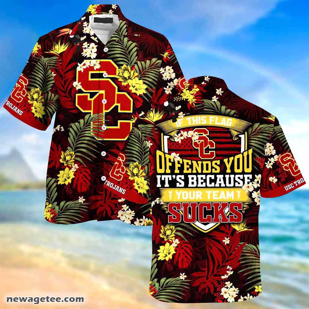 Usc Trojans Summer Beach Hawaiian Shirt Stress Blessed Obsessed