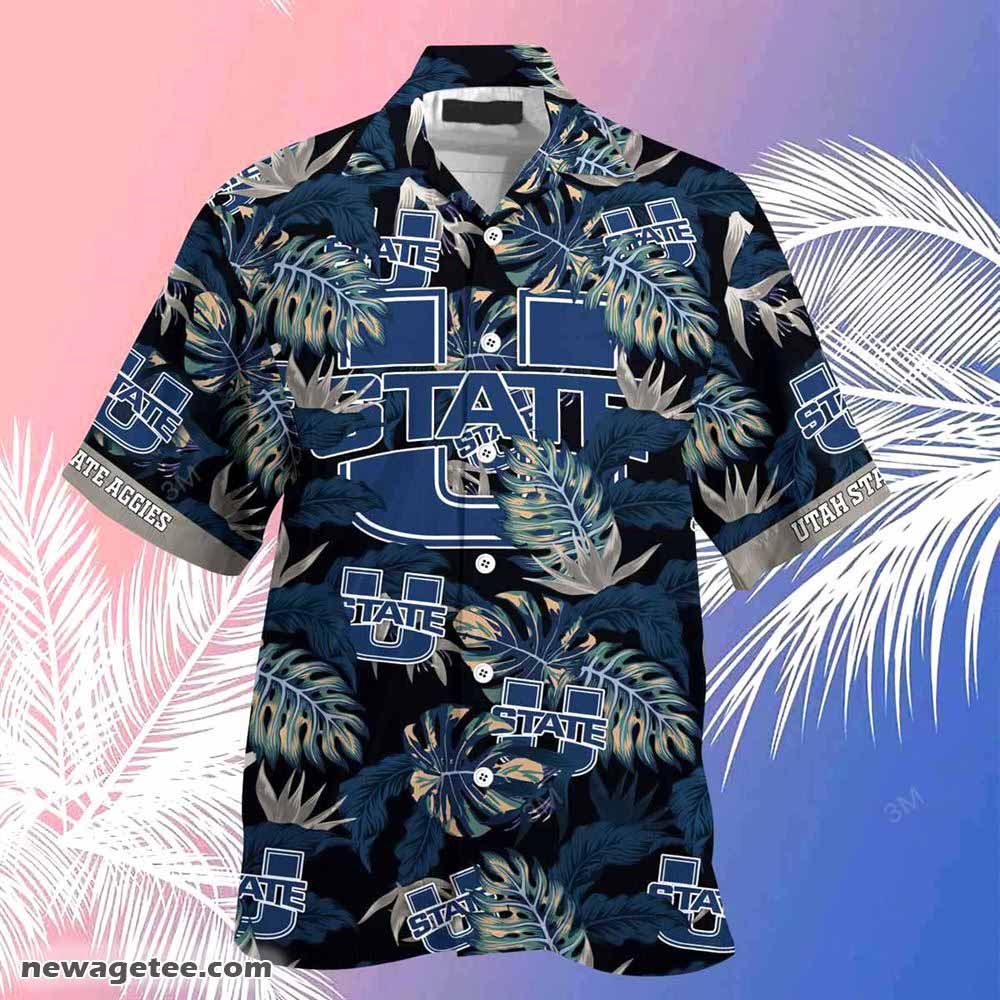 Utah State Aggies Summer Beach Hawaiian Shirt Stress Blessed Obsessed