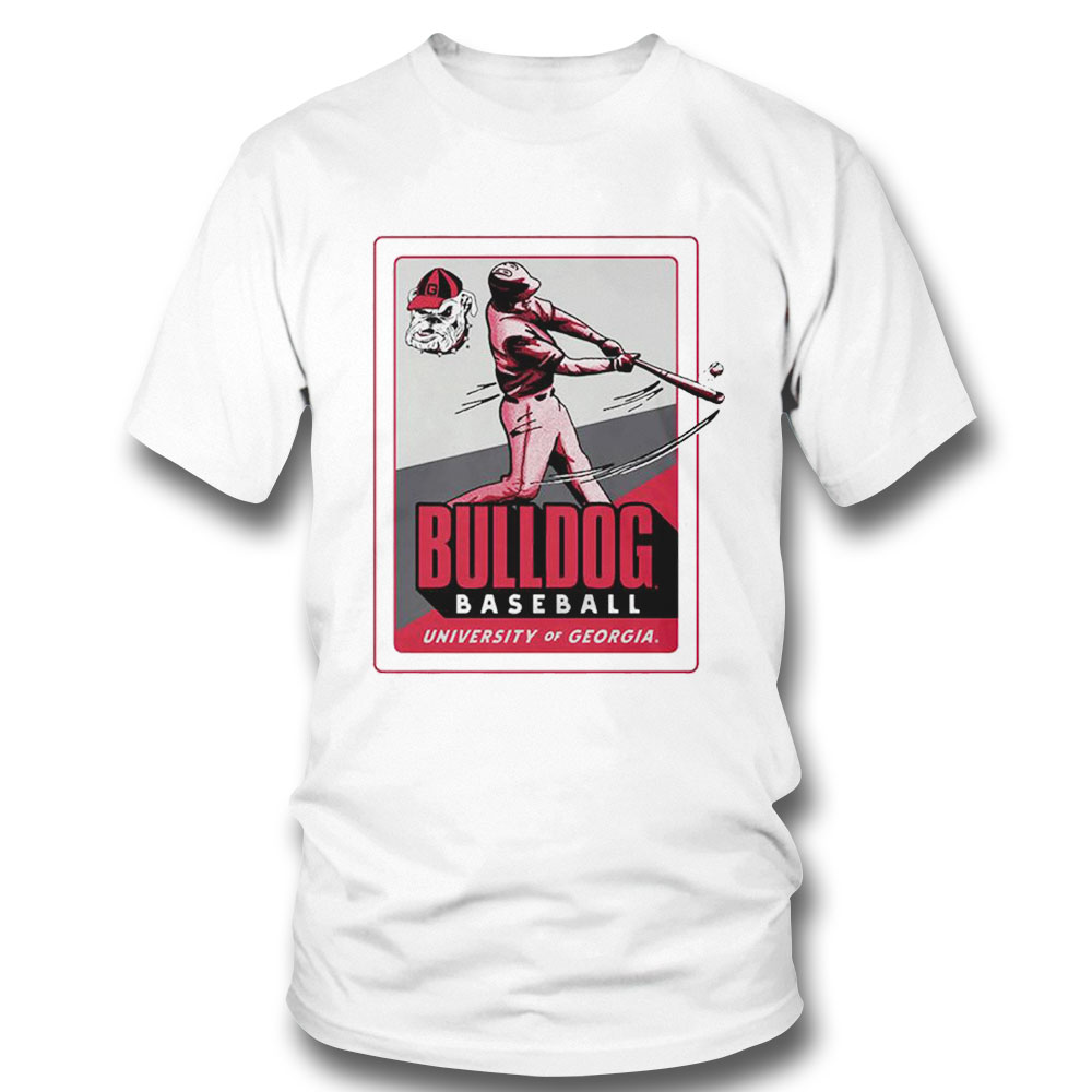 University Of Georgia Baseball Card Pocket T-shirt