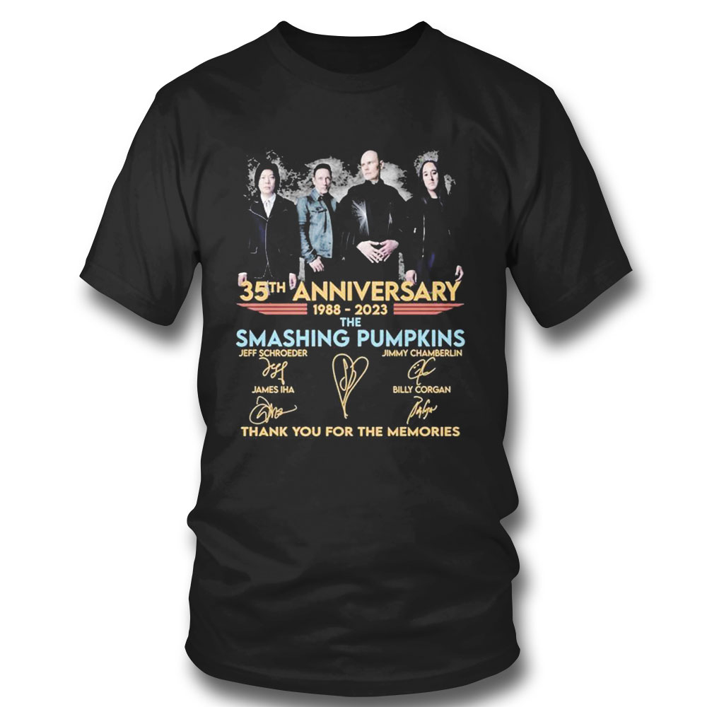 35th Anniversary 1988 2023 The Smashing Pumpkins Thank You For The Memories Signatures T-shirt