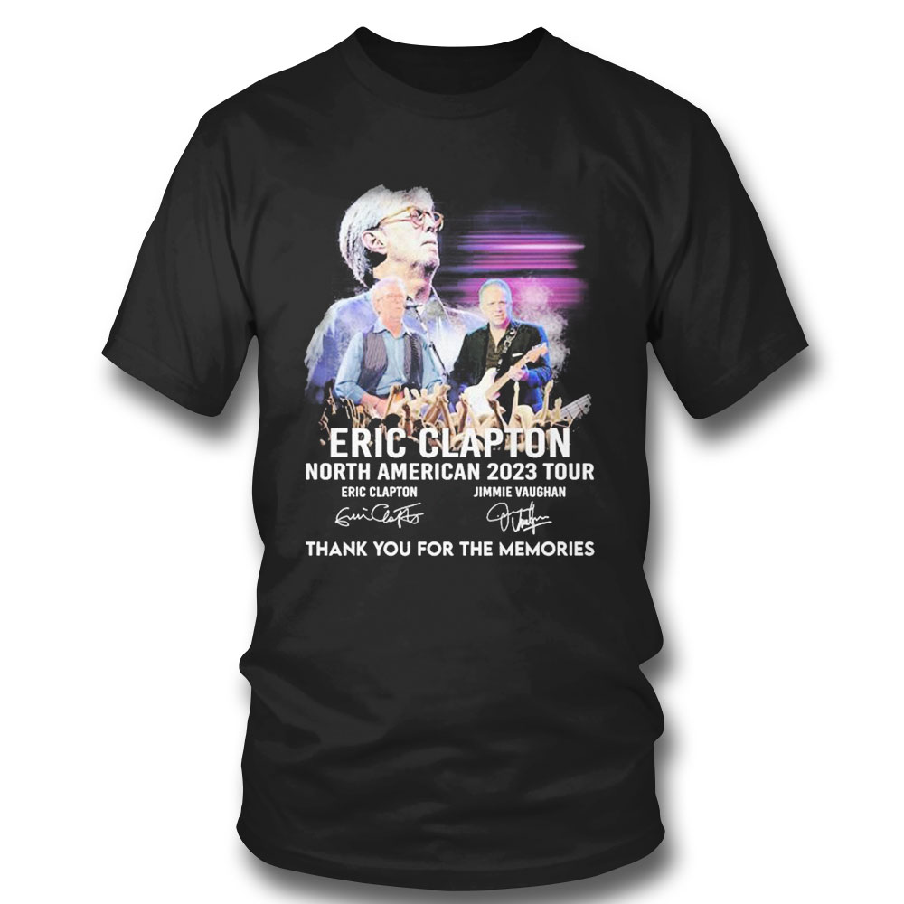 North American 2023 Tour Eric Clapton Thank You For The Memories Signatures T-shirt