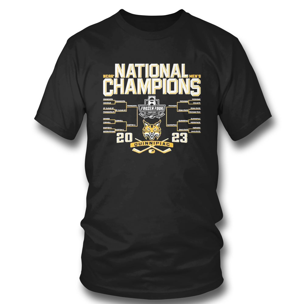 Quinnipiac Bobcats Hockey 2023 National Champions Bracket T-shirt