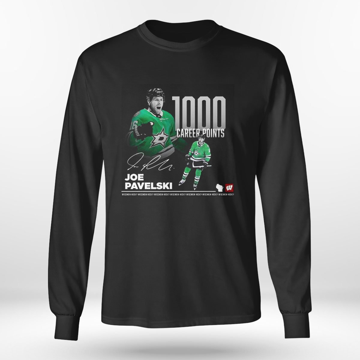 1000 Career Points Joe Pavelski Dallas Stars Signature T-shirt