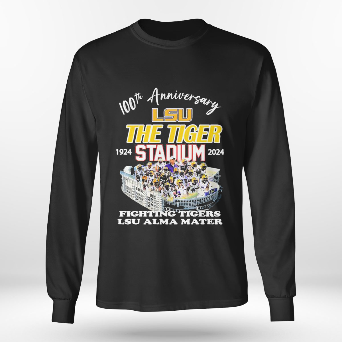 100th Anniversary Lsu The Tiger 1924 Stadium Team Fighting Tigers Lsu Alma Mater T-shirt