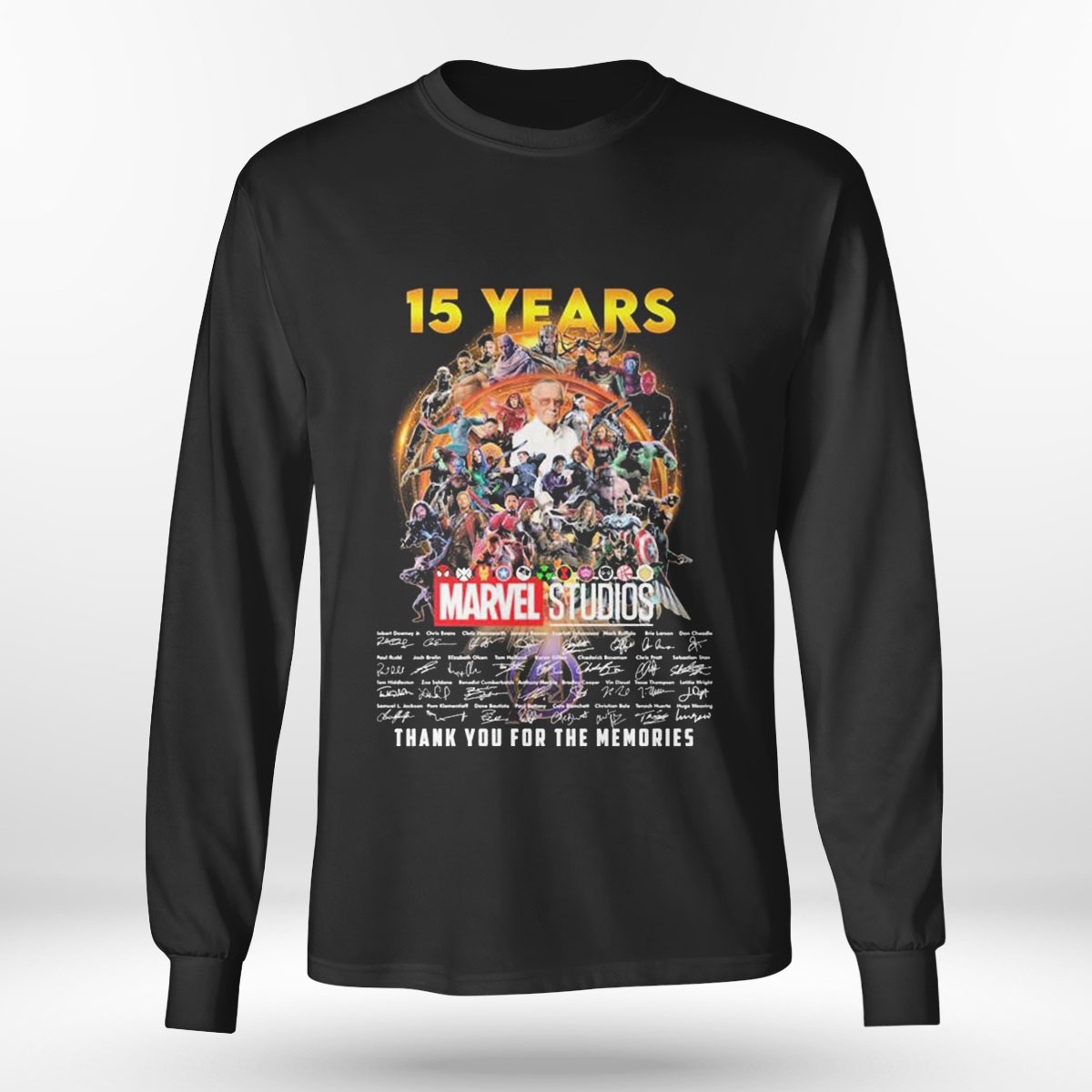 15 Years Marvel Studios Signature Thank You For The Memories T-shirt
