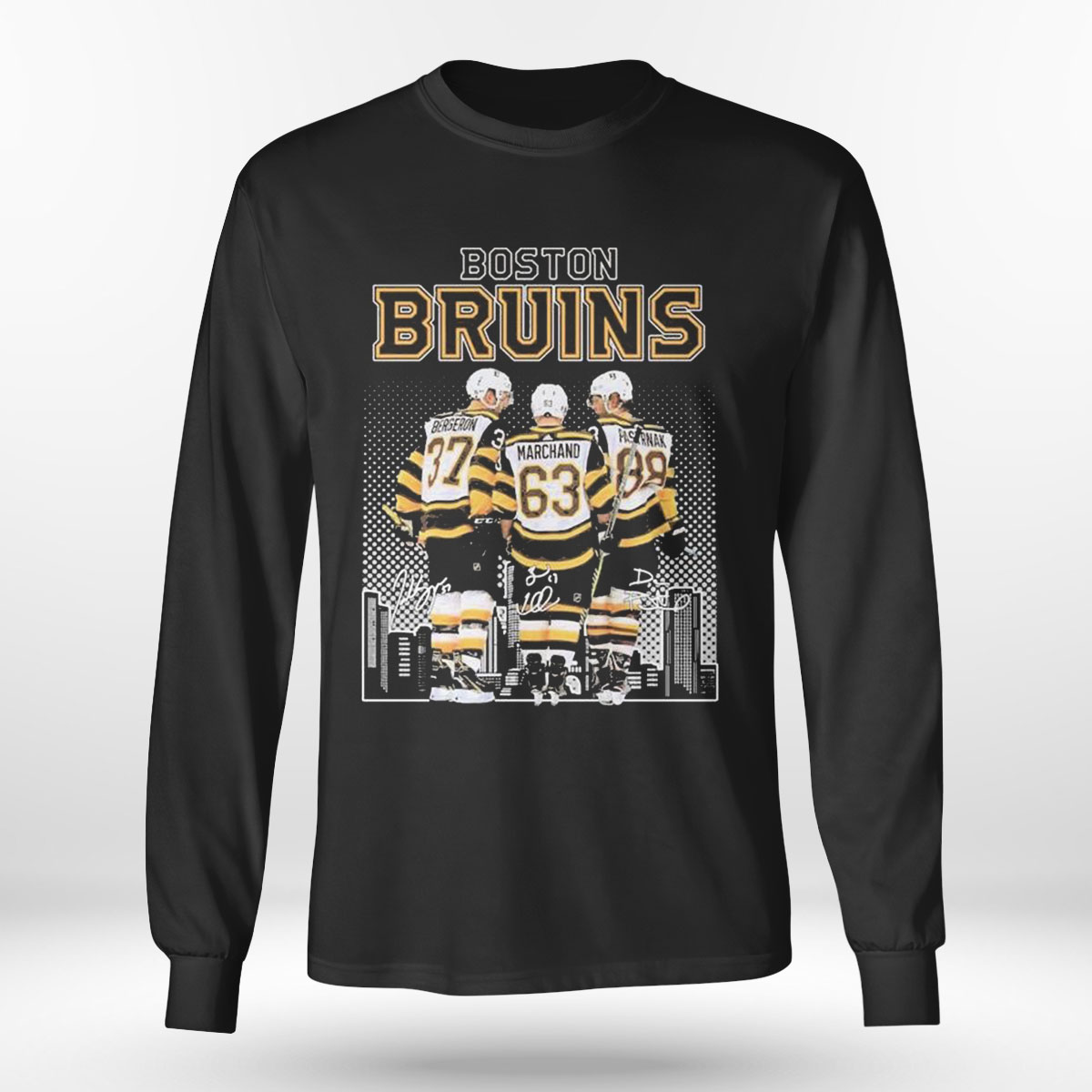 Boston Bruins Skyline Players Name T-shirt