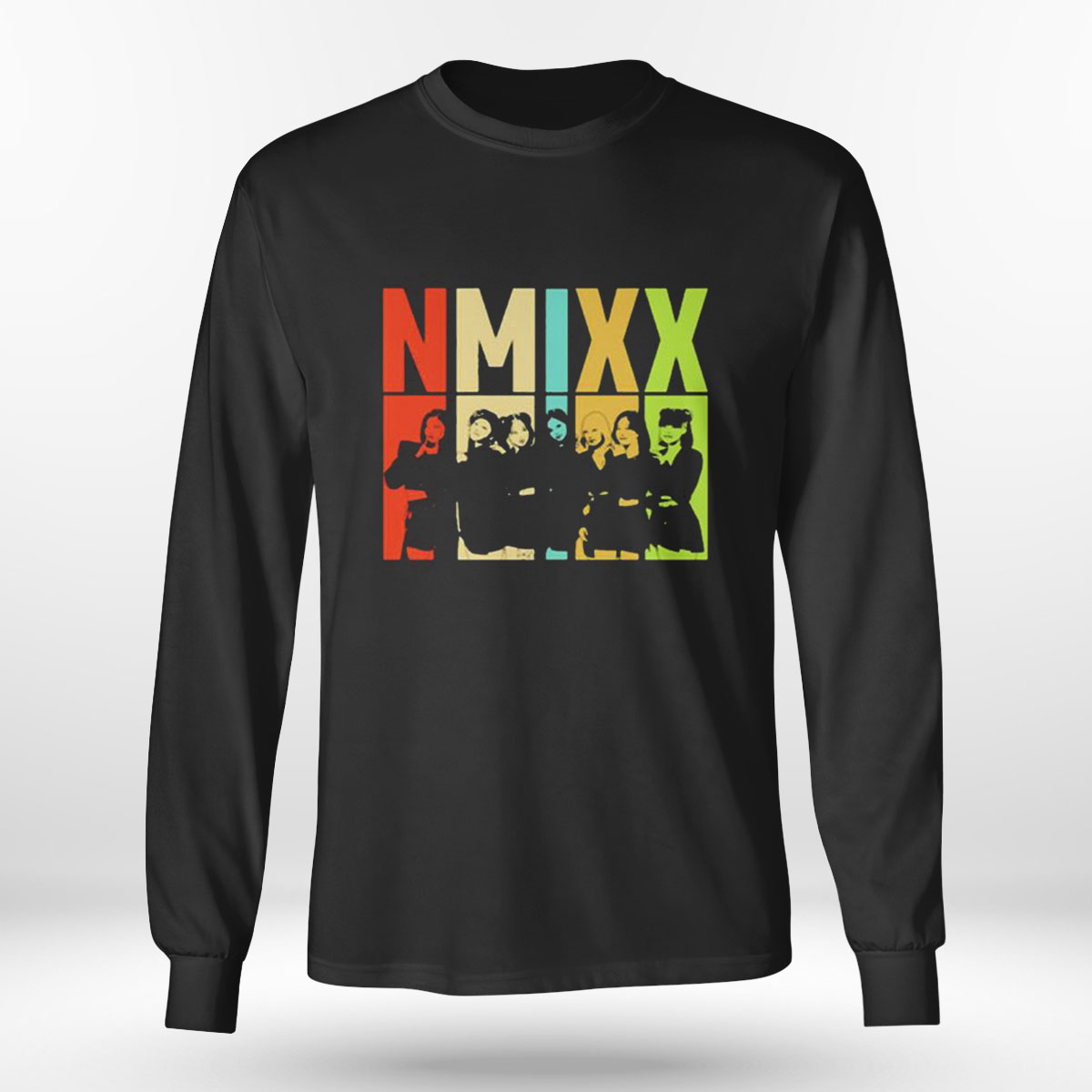 Colorful Retro Silhouette Nmixx Band T-shirt