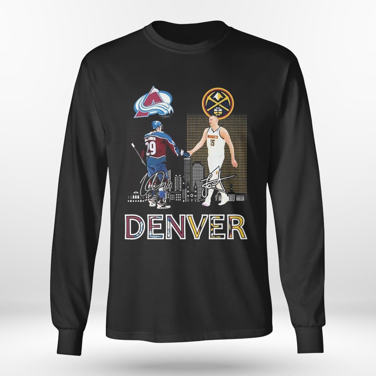 Denver Sport Teams Nathan Mackinnon And Nikola Jokic Signatures T-shirt