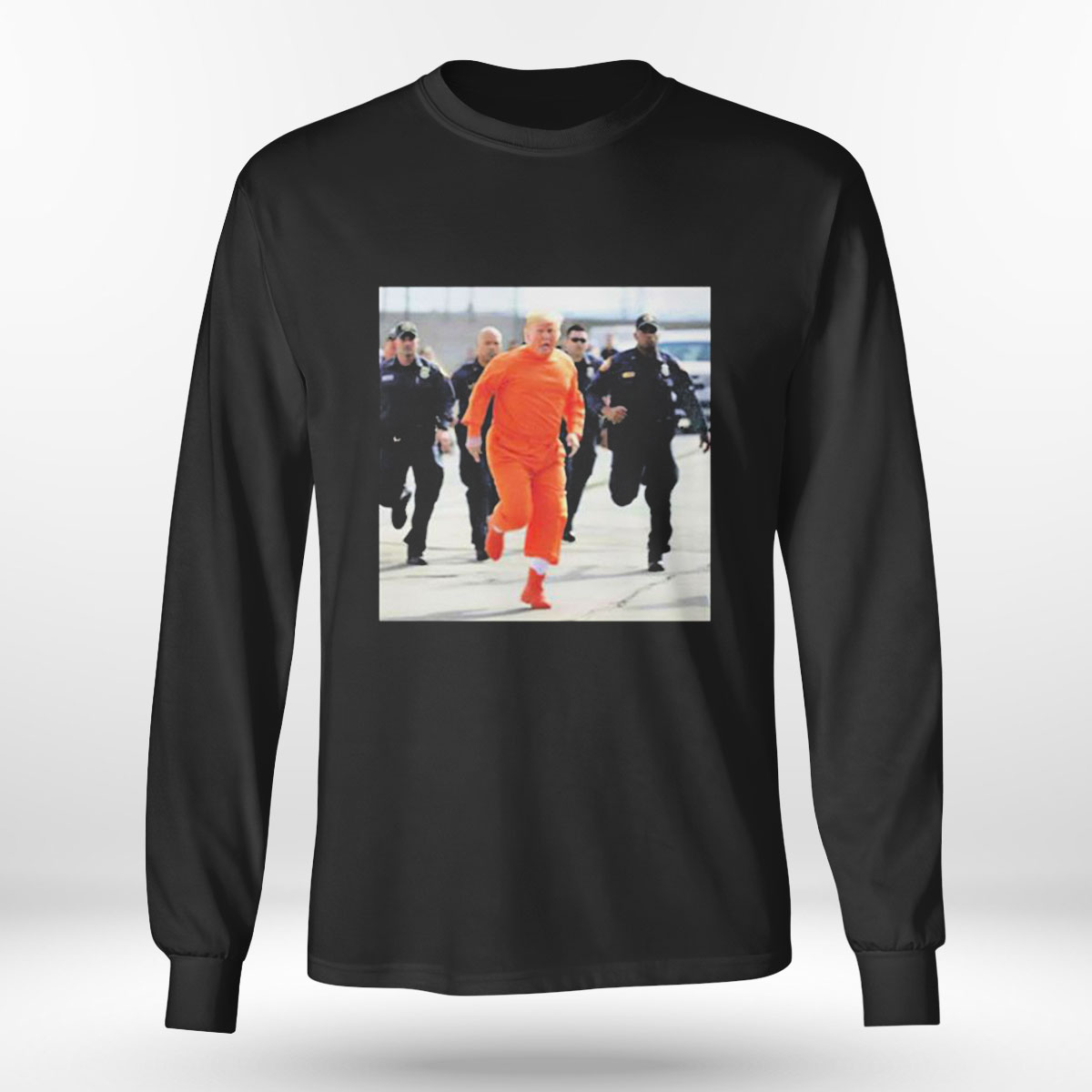 Donald Trump Running Away From Cops In Orange Jumpsuit T-shirt