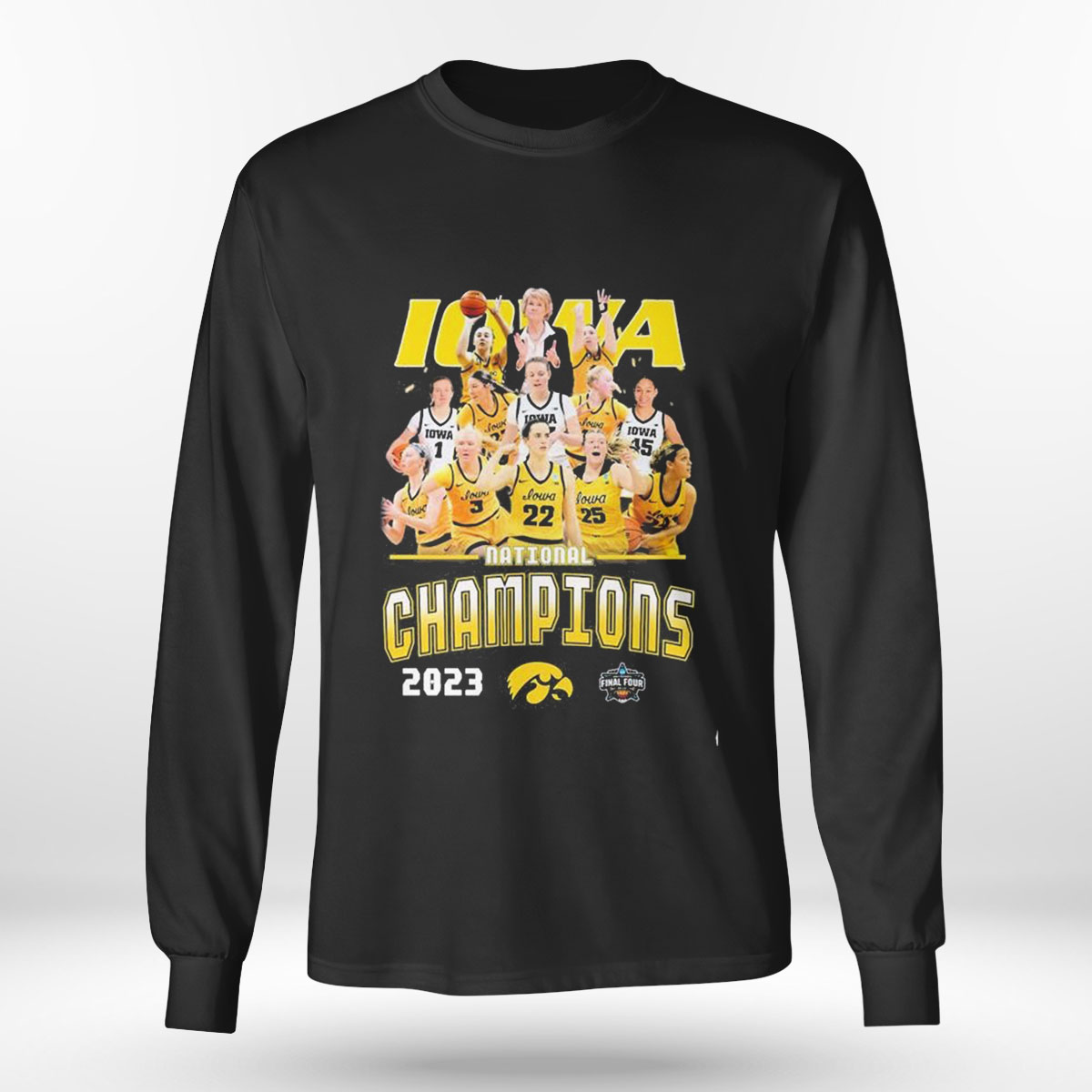 Iowa Hawkeyes Teams Champions Ncaa Womens Basketball 2023 Final Four T-shirt