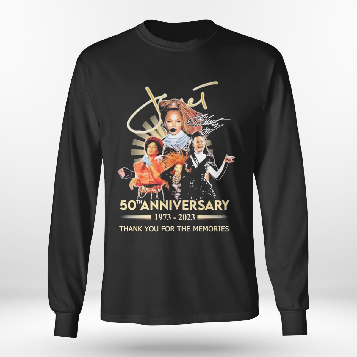 Janet Jackson 50th Anniversary 1973 2023 Thank You For The Memories Signatures T-shirt