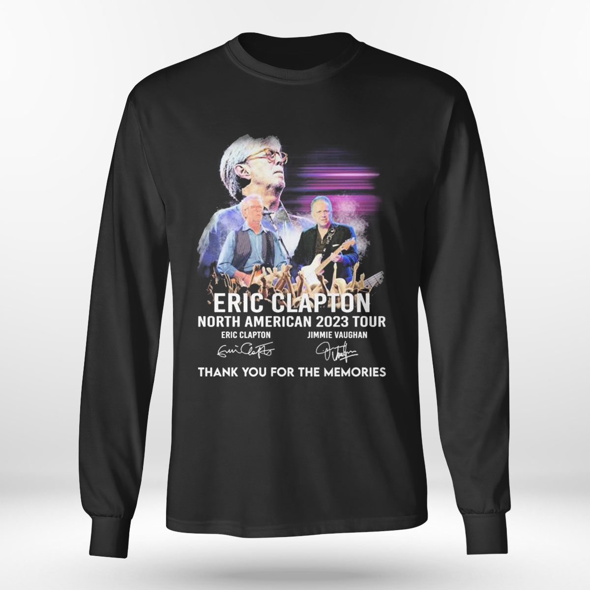 North American 2023 Tour Eric Clapton Thank You For The Memories Signatures T-shirt