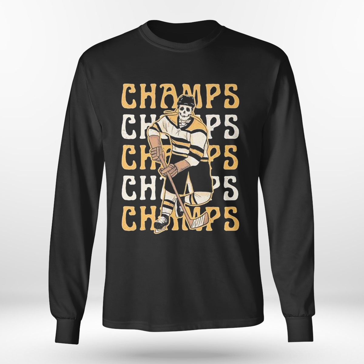 Quinnipiac Mens Ice Hockey Skeleton 2023 National Champions T-shirt