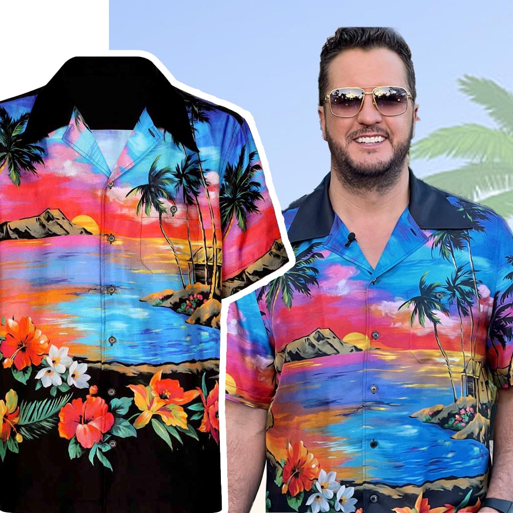 Luke Bryan Hawaiian Shirt American Idol 2023 Aloha Sunset