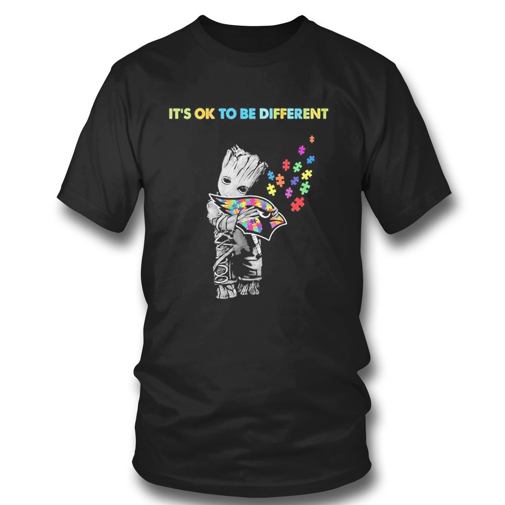 Atlanta Falcons Groot Hug Autism Its Ok To Be Different Shirt