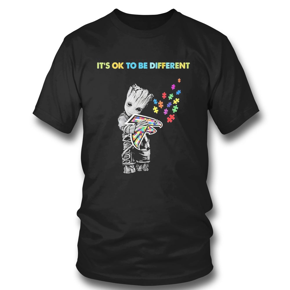 Atlanta Falcons Groot Hug Autism Its Ok To Be Different Shirt