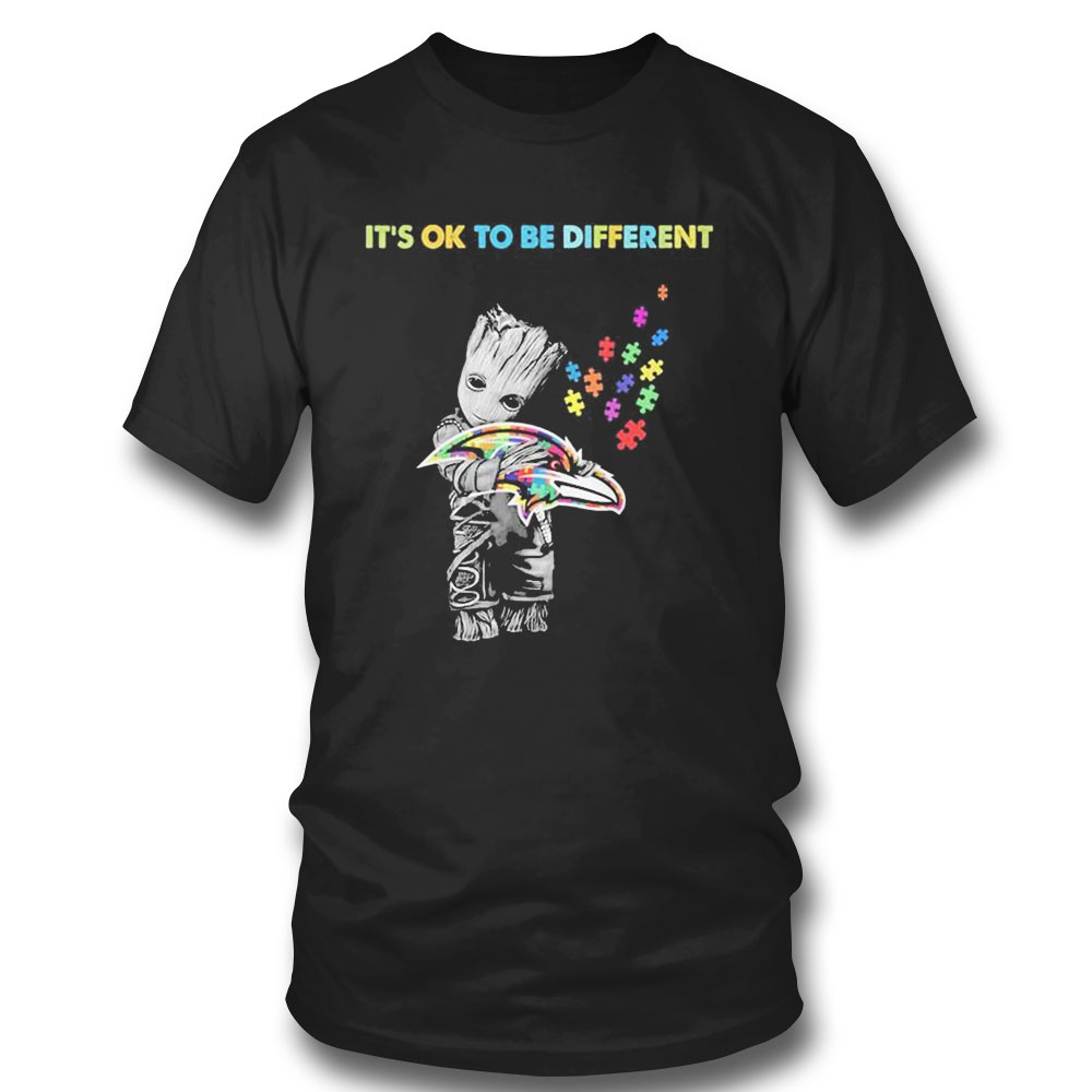 Atlanta Falcons Groot Hug Autism Its Ok To Be Different Shirt