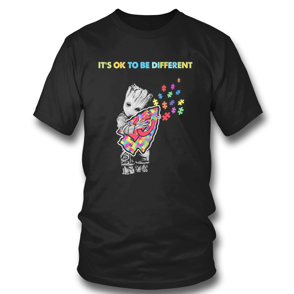 Las Vegas Raiders Groot Hug Autism Its Ok To Be Different Shirt