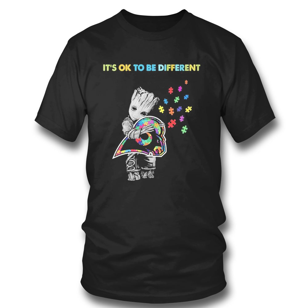 Miami Dolphins Groot Hug Autism Its Ok To Be Different Shirt