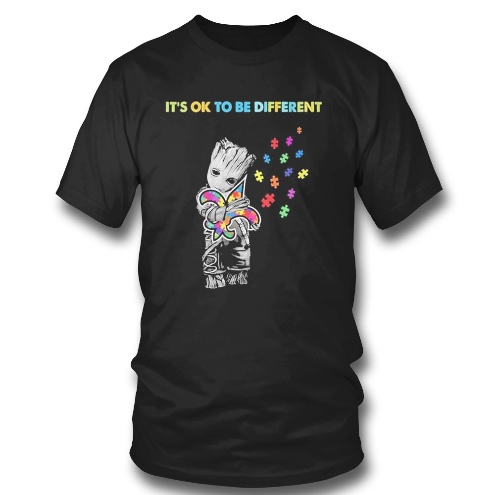 New York Giants Groot Hug Autism Its Ok To Be Different Shirt