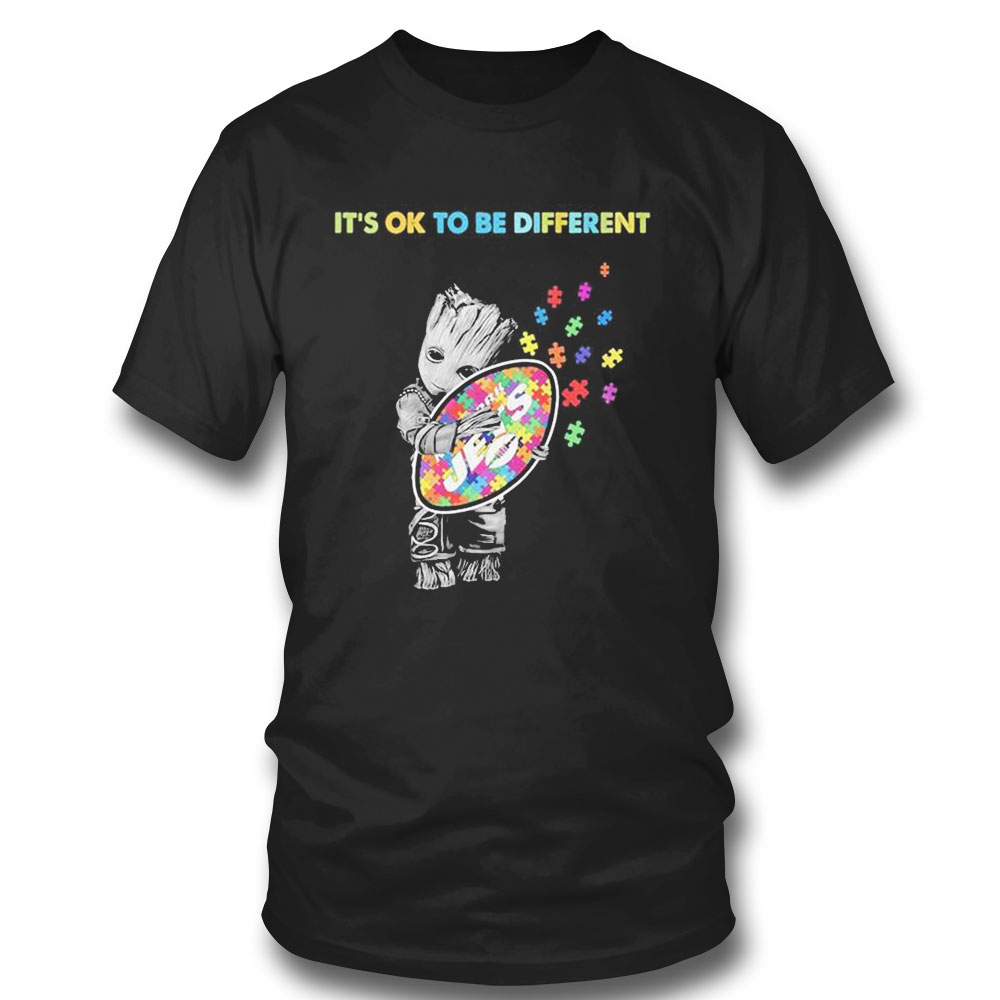 Philadelphia Eagles Groot Hug Autism Its Ok To Be Different Shirt