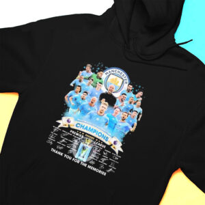 Hoodie Manchester City Football Club Champions 2023 Premier League Thank You For The Memories T Shirt 2