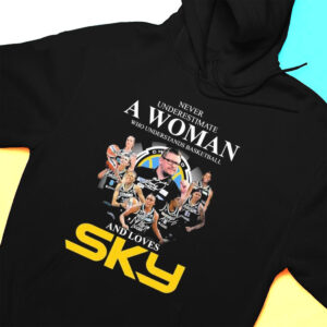 Hoodie Never Underestimate A Woman Who Understands Basketball And Loves Chicago Sky Signatures T Shirt 2