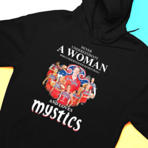 Hoodie Never Underestimate A Woman Who Understands Basketball And Loves Washington Mystics Signatures T Shirt 2