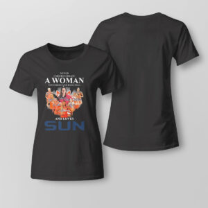 Lady Tee Never Underestimate A Woman Who Understands Basketball And Loves Connecticut Sun Signatures T Shirt 2