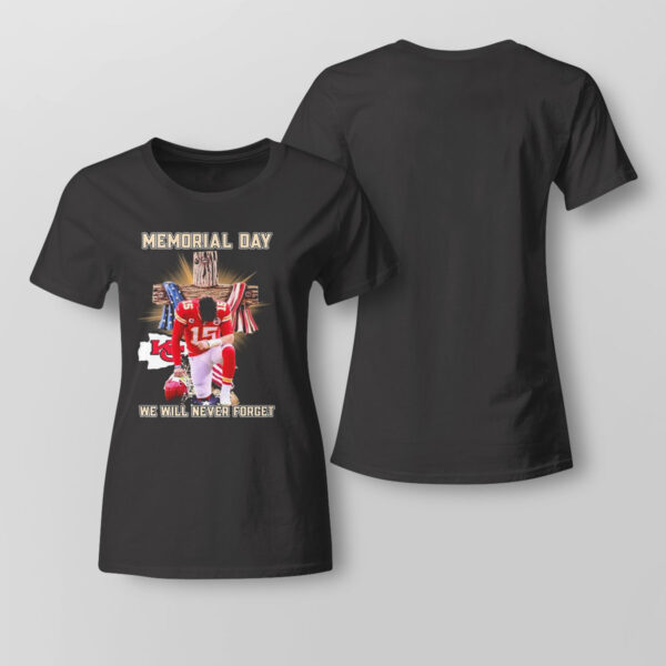 Patrick Mahomes Kansas City Chiefs Memorial Day We Will Never Forget T-Shirt